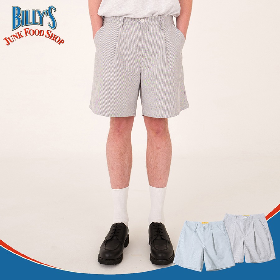 Billy&#039;s Oversized Stripe Shorts(GRAY)
