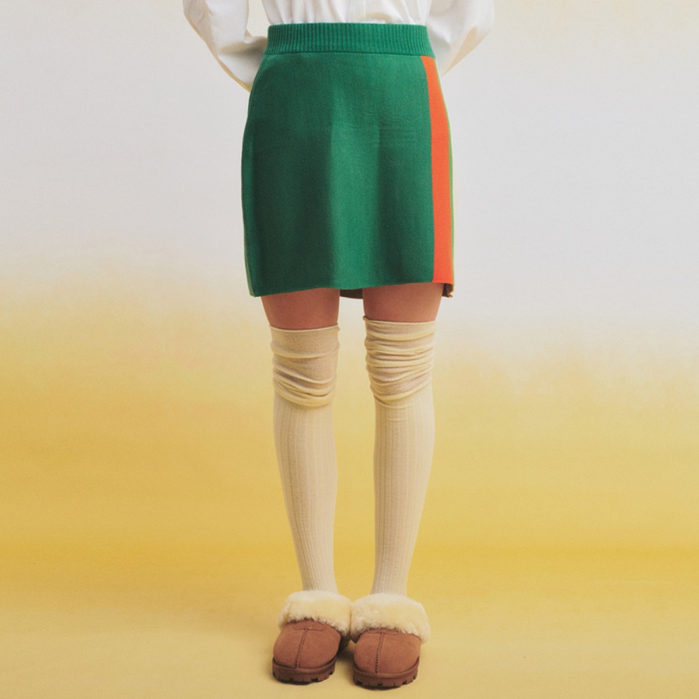 Rafflesia Knitted Skirt(GREEN)